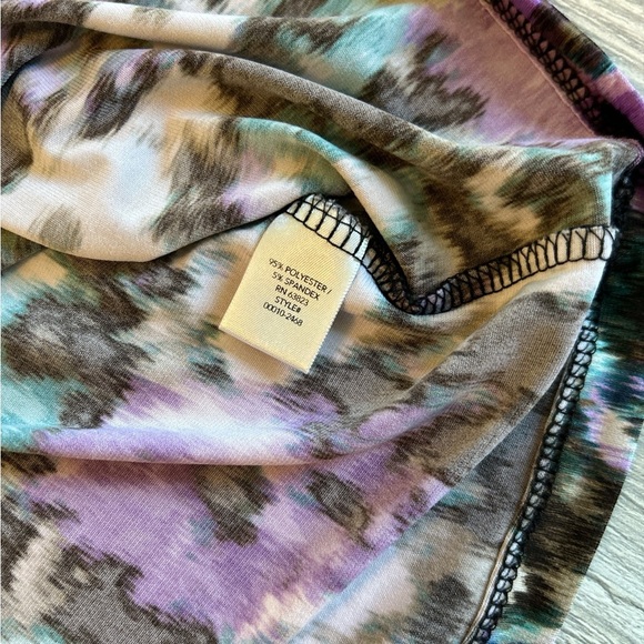 Christopher & Banks Women's Multicolor Gathered V-Neck Cap Short Sleeve Top Sz L - Picture 6 of 9